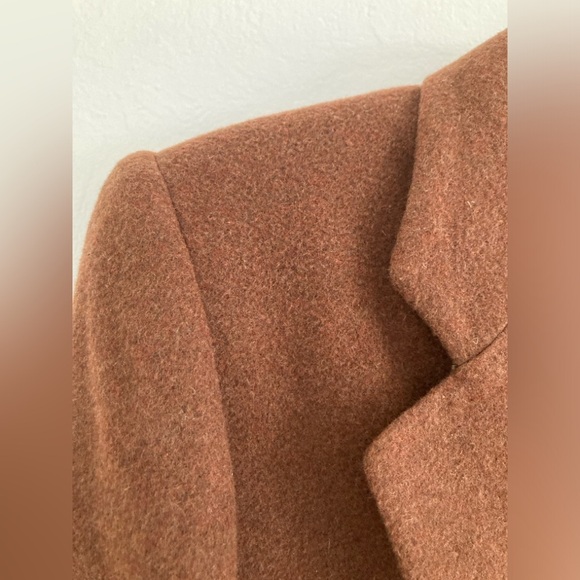 Vintage Brown Wool Blend Blazer Shoulder Pads Women's Size 10 PETITE Diversity - Picture 5 of 14